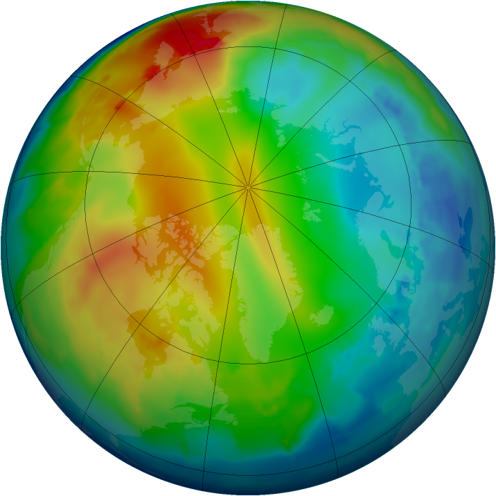 Arctic ozone map for 27 December 2012